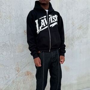 Personalizado 500 GSM 100% algodón polar pesado desgastado Patchwork bordado ácido lavado piedra capas sudaderas con capucha hombres sudaderas con capucha - Product Image 2