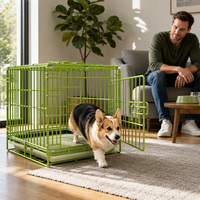 Cage pour chien renforcée et épaissie pour une utilisation intérieure, cage pliable avec plateau de toilette pour chiens de petite, moyenne et grande taille