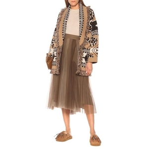 Inverno venda quente vintage mangas compridas alta qualidade oversize mulheres lã mistura leopardo jacquard <span class=keywords><strong>cardigan</strong></span> - Product Image 6