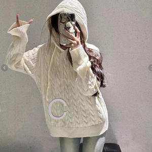 कम moq कस्टम लोगो rl स्वेटर केबल बुनाई महिलाओं को सर्दियों के लिए बुना हुआ ऊन स्वेटर - Product Image 3