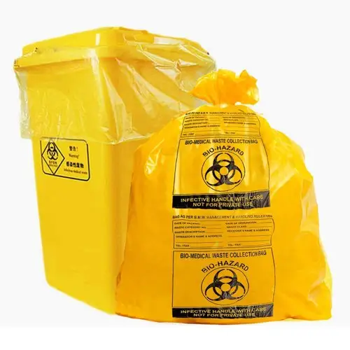 핫 세일 의료 폐기물 가방 PE 빨간색 노란색 일회용 오토 클레이브 플라스틱 쓰레기 봉투