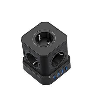 Regleta de Enchufes Tipo Torre con Protección Contra Sobretensiones, Estándar Europeo 16A, 5 Tomas de Corriente, 3 Puertos USB-A, 1 Puerto Tipo-C, Segura y Eficiente - Product Image 2