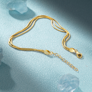 Bracelets en argent S925 CANNER, chaîne serpent multicouche, design simple, triple chaîne, bracelet réglable, bijoux pour femmes, or 18 carats - Product Image 4