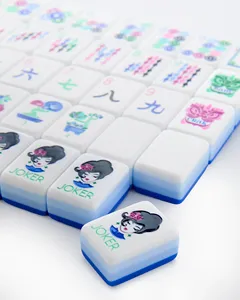 Juego de Fichas de Mahjong de Acrílico, Estilo Americano Azul, 4 Capas, Lujoso, Ecológico, Fichas de Acrílico, Juego de Azar Portátil para Fiestas - Product Image 4