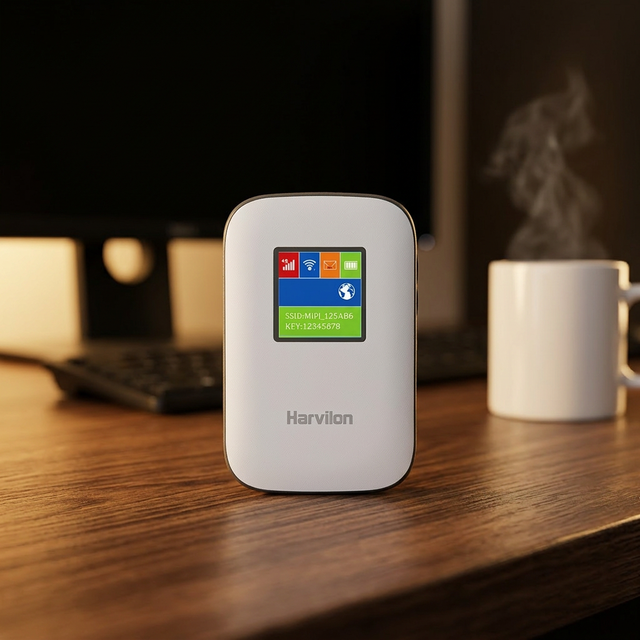 Harvilon Unlocked 4G LTE Mobile WiFi Hotspot Router with SIM/ESIM Slot 300Mbps Speed Firewall & VPN Support Secure Wireless