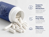 Capsules de magnésium pour le sommeil nocturne, complément de relaxation, formule OEM ODM, étiquette privée