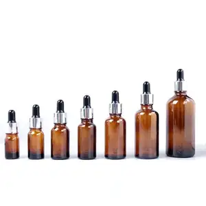 5ml 15ml 20ml 30ml 50ml 100ml Custom Made Ground Transparent Brown Dropper Glass Essential Oil Bottle