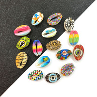 Perles intercalaires colorées en coquillages de cauris naturels et en matériau corail, pour la fabrication de bijoux DIY et la décoration de chaînes de lunettes
