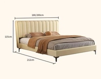 Cama moderna tapizada de cuero suave Venta al por mayor Cabecero tapizado Queen King Size Bed Frame