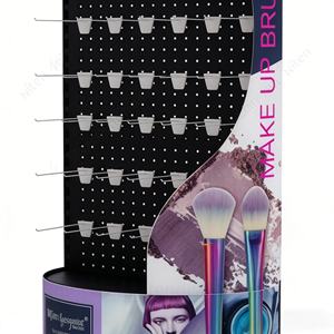 Support d'affichage en métal personnalisé avec crochets pour pinceaux de maquillage, outils, magasin de cosmétiques, présentoir de vente au détail sur pied - Product Image 5