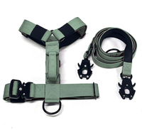 Ensemble de collier et sac de transport tactique pour chien, personnalisable avec poignée couleur sur mesure, en velours uni, fermeture à boucle, dégagement rapide, confortable