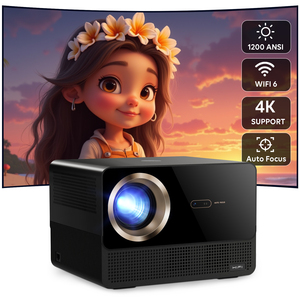 Proyector de <span class=keywords><strong>TV</strong></span> Inteligente CRE CR67 1080p Full HD LCD LED 4K con Android <span class=keywords><strong>11</strong></span>, Diseño Portátil Estéreo HIFI, 1200 Lúmenes ANSI - Product Image 1