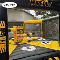 Jeu gonflable Wipeout de carnaval, en PVC durable, avec balayeuse mécanique, capacité 8 personnes, pour location d'événements extérieurs