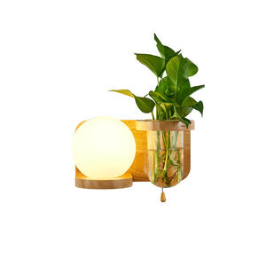 Lampes murales en <span class=keywords><strong>bois</strong></span> pour chambres à coucher, style simple, moderne et nordique, lampe chaude pour <span class=keywords><strong>escalier</strong></span>, balcon, hôtel, lampe pour plantes - Product Image 3