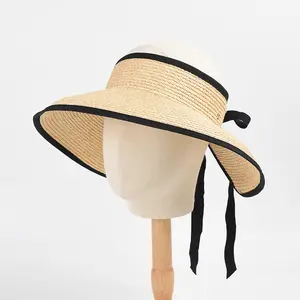 الجملة سيدة ورقة القش جديلة الشمس سترو قبعة حرس قبعات مكسيكية واسعة بيل قبّعة للوقاية من الشّمس للنساء في الهواء الطلق شاطئ الشمس الظل