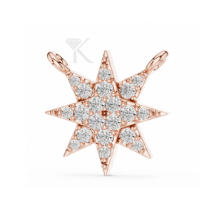 Collar de Joyería Fina Elegante con Colgante de Estrella de 8 Puntas con Diamantes Cultivados en Laboratorio - Product Image 5