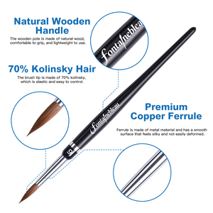 Brosse de laboratoire dentaire 4-en-1 remplaçable, 70% Kolinsky, pour polissage dentaire, 4/6/8+Plat, pour sculpture et glaçure de porcelaine - Product Image 5