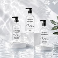 Bouteille de 500 ml en PET transparente pour shampoing, gel douche, après-shampoing, rechargeable, avec pompe distributrice transparente, pour la maison et le salon