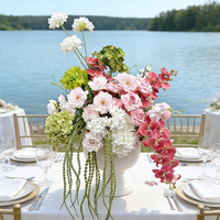 Nouvelle Composition Florale de Mariage Blanche, Rose et Verte, Boule de Fleurs, Centre de Table, Décoration, Chemin de Fleurs au Sol, Fleurs Personnalisées