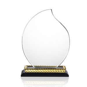 Trofeo de Cristal Barato WZ con Bordes Biselados Multifacéticos, Trofeo de Cristal <span class=keywords><strong>Géminis</strong></span> con Base Dorada - Product Image 2