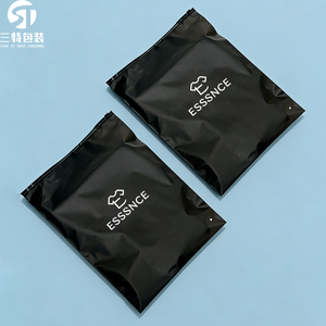 Reusable PE Frosted Recyclable Ziplock Bags for Clothing Packaging | Black T-Shirt Packaging with Offset Printing - Product Image 5