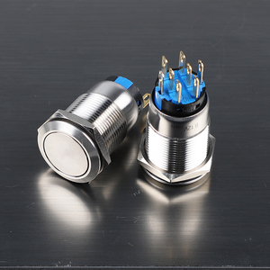 Interruptor de botón de encendido a prueba de agua de 19mm, 5 pines, 8 pines, 3A, <span class=keywords><strong>12V</strong></span>, 24V, interruptor de encendido y apagado de Metal con enganche momentáneo de acero inoxidable - Product Image 5