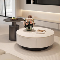 Ensemble de tables basses en marbre modernes, minimalistes, de luxe léger, durables et mobiles, avec structure métallique, ultra-simples, pour salon, mobilier haut de gamme
