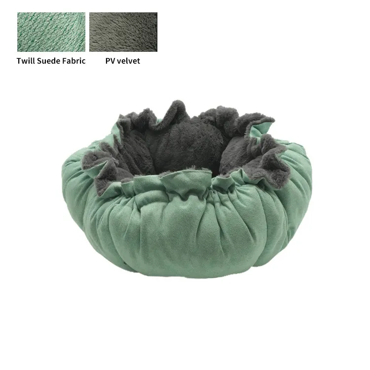INS Style 2 in 1 Noble Pet Cushion Bed Custom Dog Bed PV Fur Twill Suede Pet Nest Cute Dog Cat Cave Bed