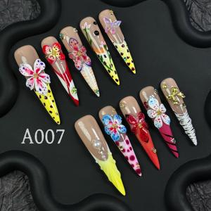 Vente en gros usine – Ongles artificiels en acrylique faits main, couleur personnalisée, de luxe, réutilisables, à presser, pour <span class=keywords><strong>manucure</strong></span> 3D et nail art - Product Image 6