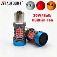 Ampoule LED Canbus 30W pour voiture, clignotant, feux de recul, feux de freinage, rouge, 1156 7440 7443 T20 BA15S P21W 3030 52SMD 12V, ventilateur de refroidissement