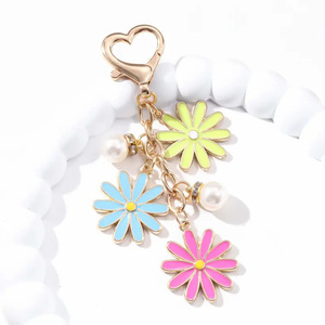 Porte-clés Drip Oil Nouveau Motif Fleur Colorée Perle <span class=keywords><strong>Coccinelle</strong></span> - Product Image 2