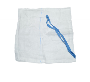 Tessuto di garza di cotone spugna addominale di diverse dimensioni con filo e passante - Product Image 1