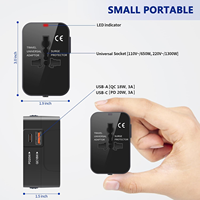 Adaptateur de voyage universel US EU UK AUS, chargeur mural international, adaptateur de prise AC, 3.5A Smart Power 3.0A QC2.0 OTP/OPV
