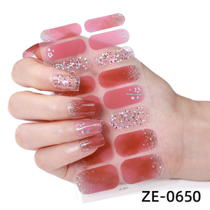 Autocollants pour les ongles en poudre 3D brillant flocon de neige dégradé Popping Glitter facile à appliquer Style français Sparkle Nail Wraps Offre Spéciale avec art - Product Image 4