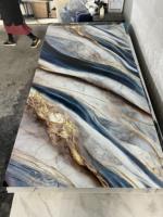 Panneau PVC UV effet marbre, design moderne européen, WPC résistant à l'humidité pour intérieur, étanche 3D