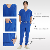 Op maat gemaakte logo stretch stof dames heren unisex makkelijk te verzorgen anti-kreuk dokter verpleegkundige ziekenhuis medische uniform verpleegkundige scrub outfit