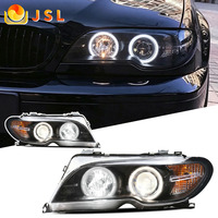 Nouvel ensemble de phares JSL 6000K 12V pour BMW Série 3 E46 (2003-2005) avec lentille LED et feux de jour Angel Eye