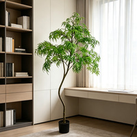 Grands arbres artificiels en érable en plastique de 1,9 m, plantes en pot réalistes et écologiques, couleurs assorties, pour décoration intérieure et extérieure
