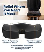 Coussin de siège en mousse à mémoire de forme tissée en gel, forme en U, recommandé par les médecins, orthopédique, soulagement de la sciatique et du coccyx, housse amovible, pour bureau et voiture
