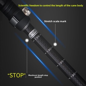 Bastón de Trekking de Fibra de <span class=keywords><strong>Carbono</strong></span> para Exteriores, Ligero, con Bloqueo Exterior de Fibra, Telescópico, para Senderismo, Montañismo y Escalada - Product Image 3
