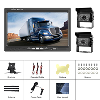 Monitor Kamera Mundur Nirkabel Podofo Digital Signal 7'' IP68 Tahan Air dengan Penglihatan Malam 2 X Kamera Belakang untuk Truk, Bus, RV OEM/ODM