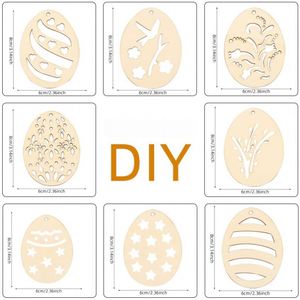 <b>Wooden</b> Engraved Hollow Easter Egg Ornament Home Decoration DIY Handmade Craft for Easter Festival Party - Product Image 2