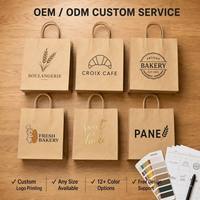 Sac en papier kraft brun en gros avec fenêtre transparente, poignée torsadée, pour boulangerie, pain au levain, biscuits, emballage personnalisé avec logo