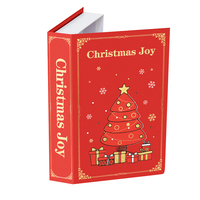 Décoration de Noël, livre décoratif rustique, centre de table pour petite table, cadeau, faux livres, boîtes ouvertes
