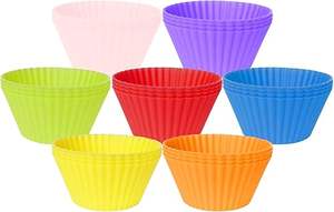 Vente chaude Moules à cupcakes et à muffins en silicone de qualité alimentaire réutilisables Ensemble Antiadhésif Résistant à la chaleur Démoulage facile pour une cuisson parfaite - Product Image 6