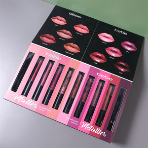 Juego de regalo de lápiz labial con brillo de labios cosmético 2022, contenedor de oro, cajas de papel personalizadas magnéticas cuadradas, diseño en relieve, <span class=keywords><strong>precio</strong></span> competitivo - Product Image 6