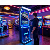 Nouvelle version Leo DARTS Machine à fléchettes à monnayeur en acier inoxydable pour bars et sports, avec coffret en bois, machine d'amusement universelle