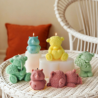 Moule en silicone Lapin, Ours, Panda pour bougies, décoration de Pâques, moules à cire animaux, outils de pâtisserie
