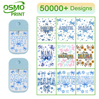 Autocollants OSMO avec plus de 5000 designs, motifs bulles de roses bleues, UV DTF, enveloppes adhésives, petits flacons pulvérisateurs de 45 ml, décalcomanies, transfert UV