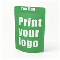 Sacs en plastique refermables mats verts de qualité alimentaire avec fermeture éclair pour collations saines, noix, fruits secs, pochette personnalisable avec logo